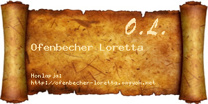 Ofenbecher Loretta névjegykártya